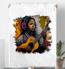 Her Music Is Poetry Sherpa Blanket - Beyond T-shirts