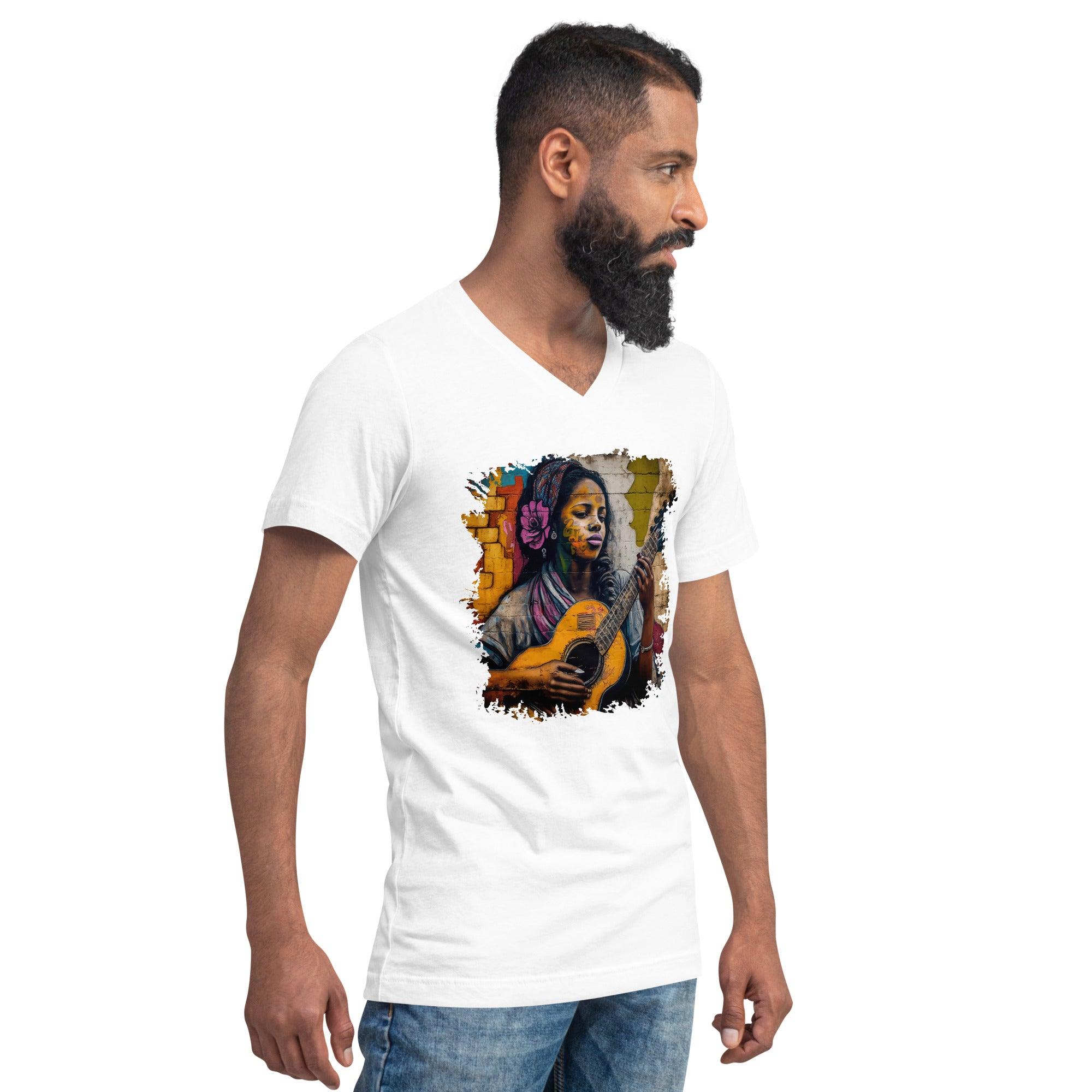 Her Music Is Poetry Unisex Short Sleeve V-Neck T-Shirt - Beyond T-shirts
