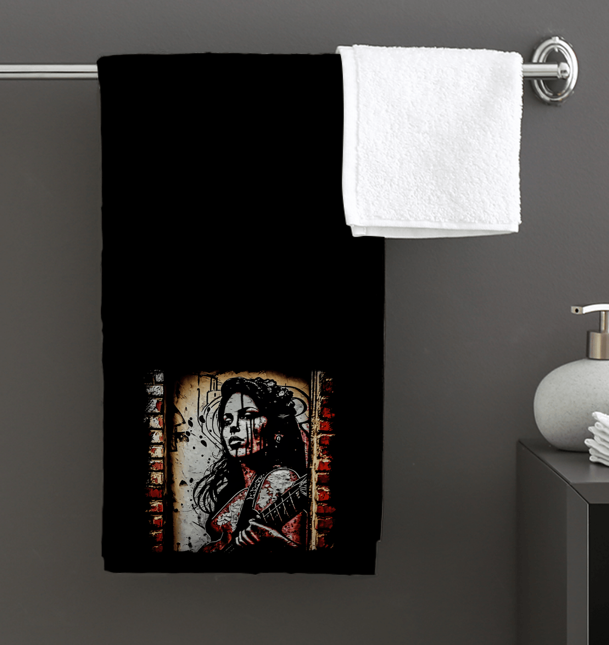 Her Music Moves Mountains Bath Towel - Beyond T-shirts