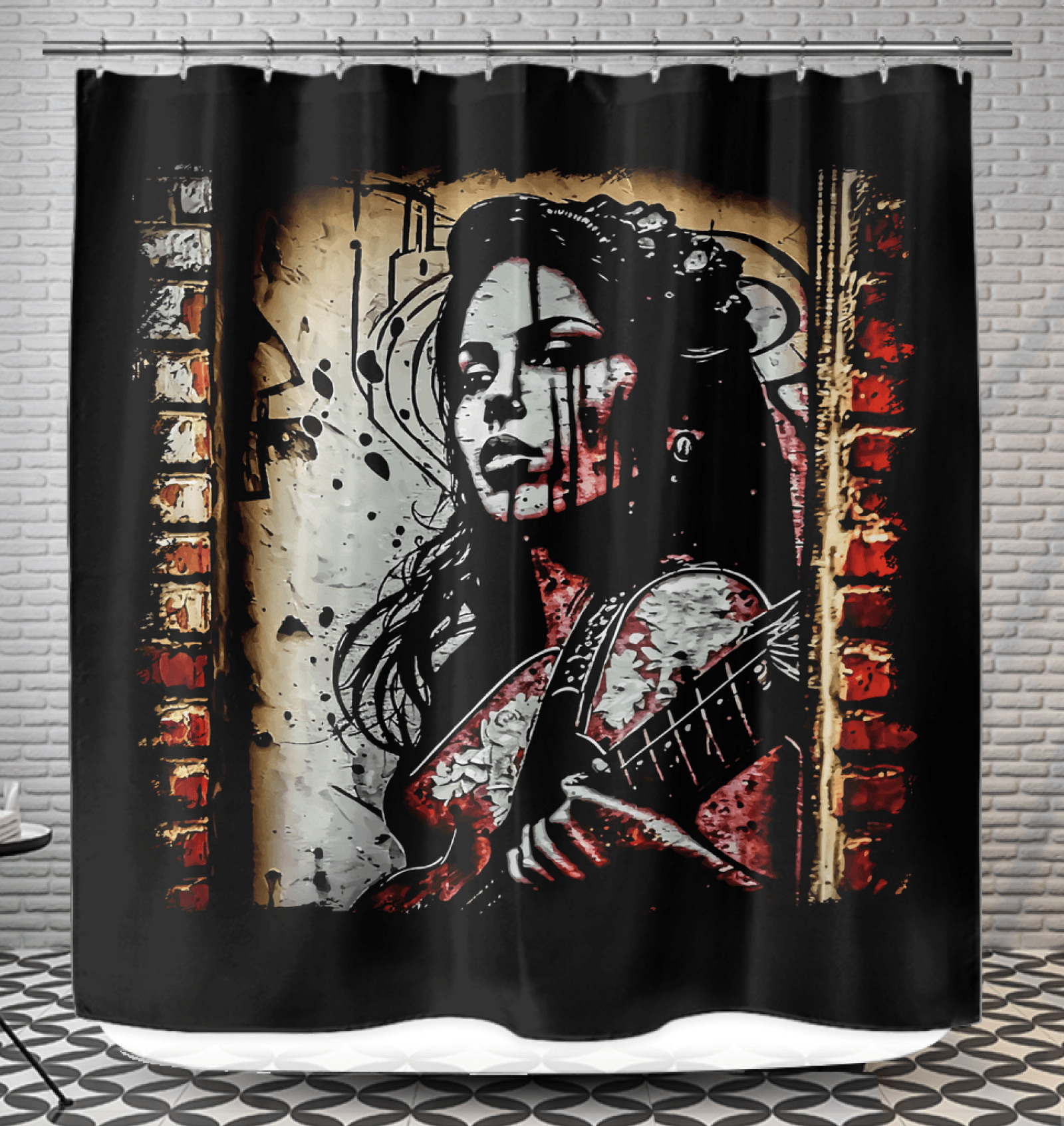 Her Music Moves Mountains Shower Curtain - Beyond T-shirts