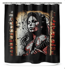 Her Music Moves Mountains Shower Curtain - Beyond T-shirts