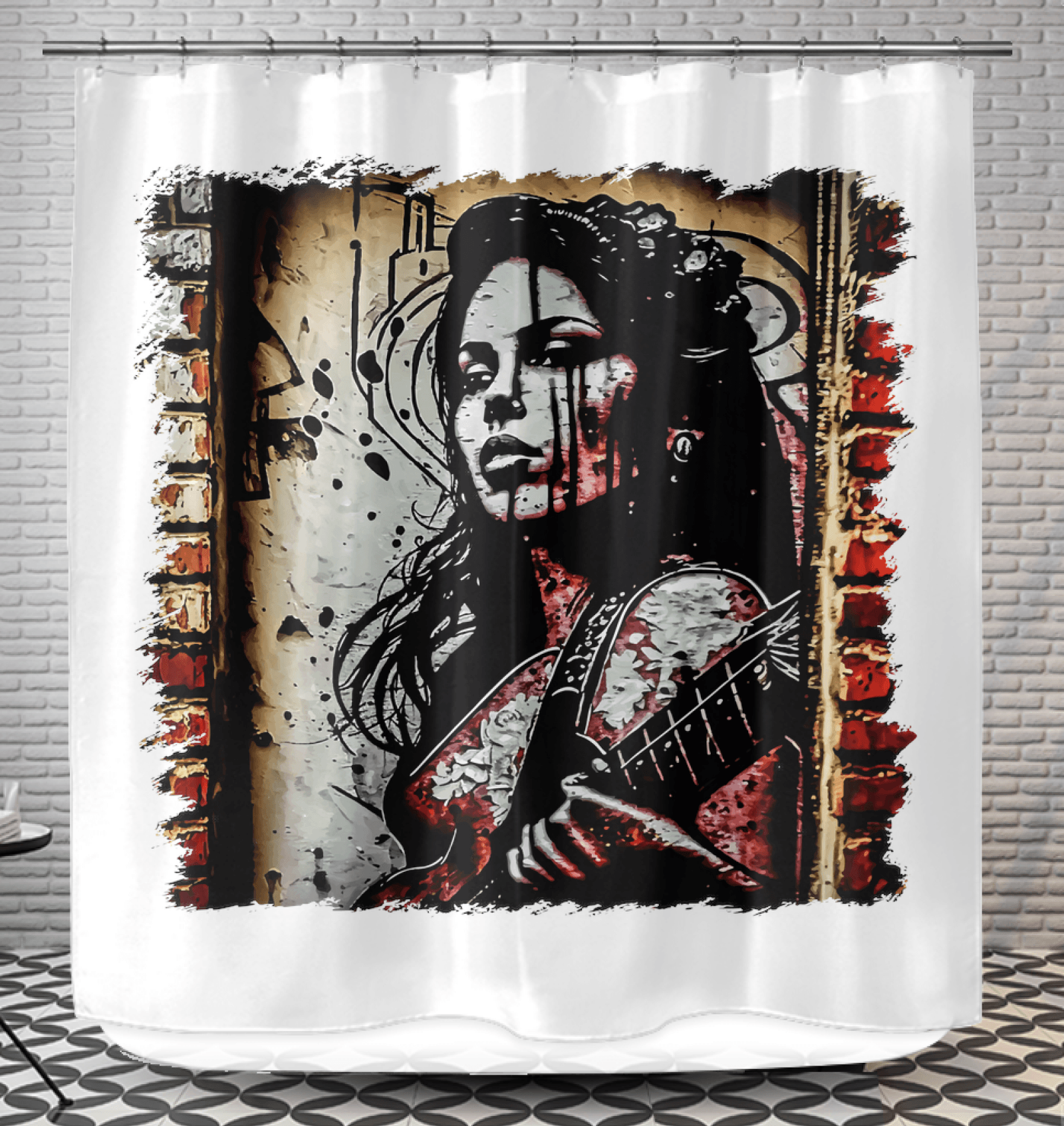 Her Music Moves Mountains Shower Curtain - Beyond T-shirts