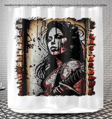 Her Music Moves Mountains Shower Curtain - Beyond T-shirts