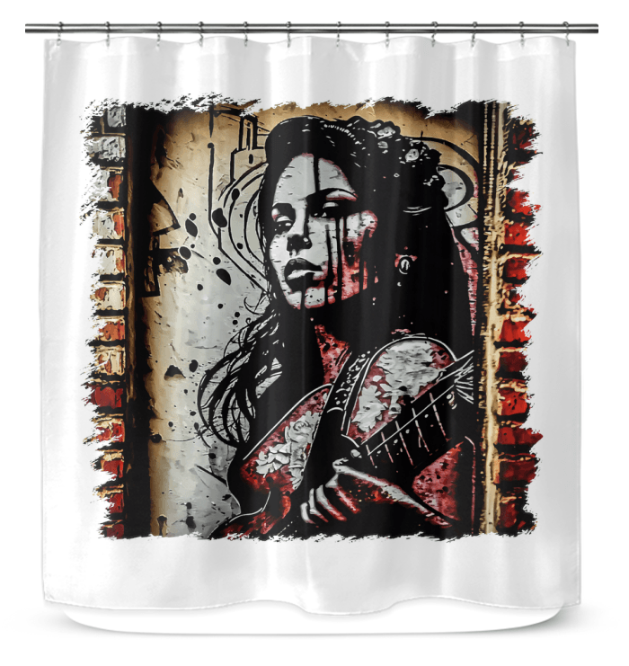 Her Music Moves Mountains Shower Curtain - Beyond T-shirts