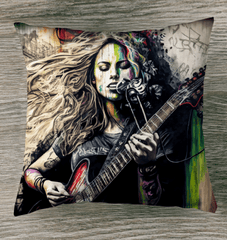 Her Music Soothes Souls Outdoor Pillow - Beyond T-shirts