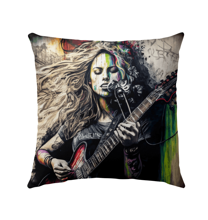 Her Music Soothes Souls Outdoor Pillow - Beyond T-shirts