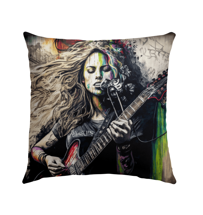 Her Music Soothes Souls Outdoor Pillow - Beyond T-shirts