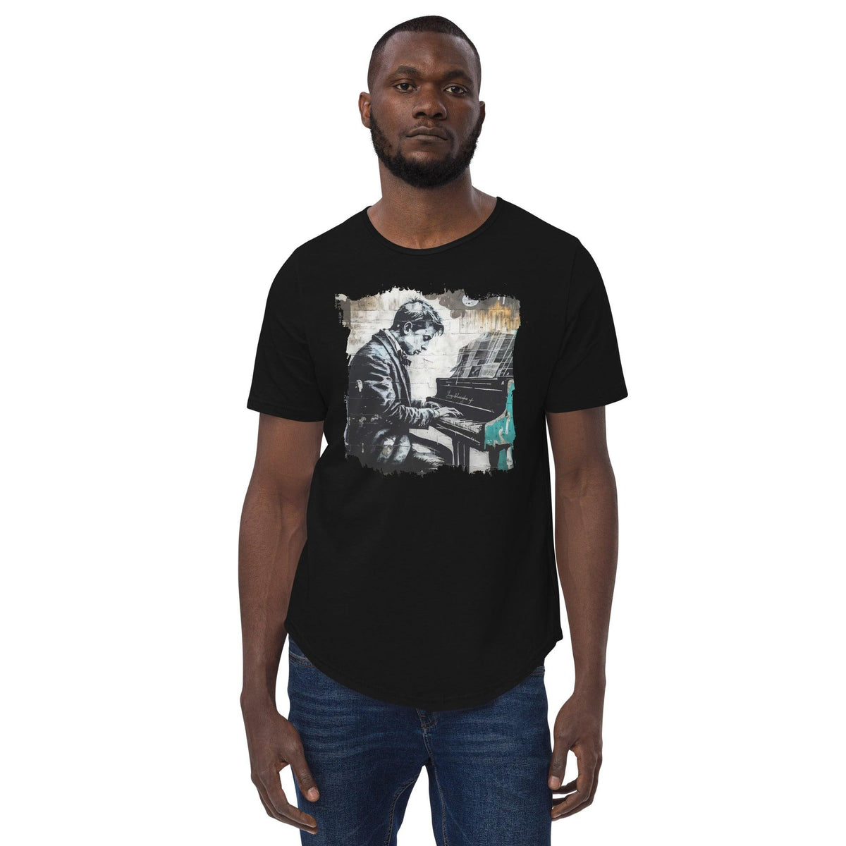 Hittin' The Notes Men's Curved Hem T-Shirt - Beyond T-shirts