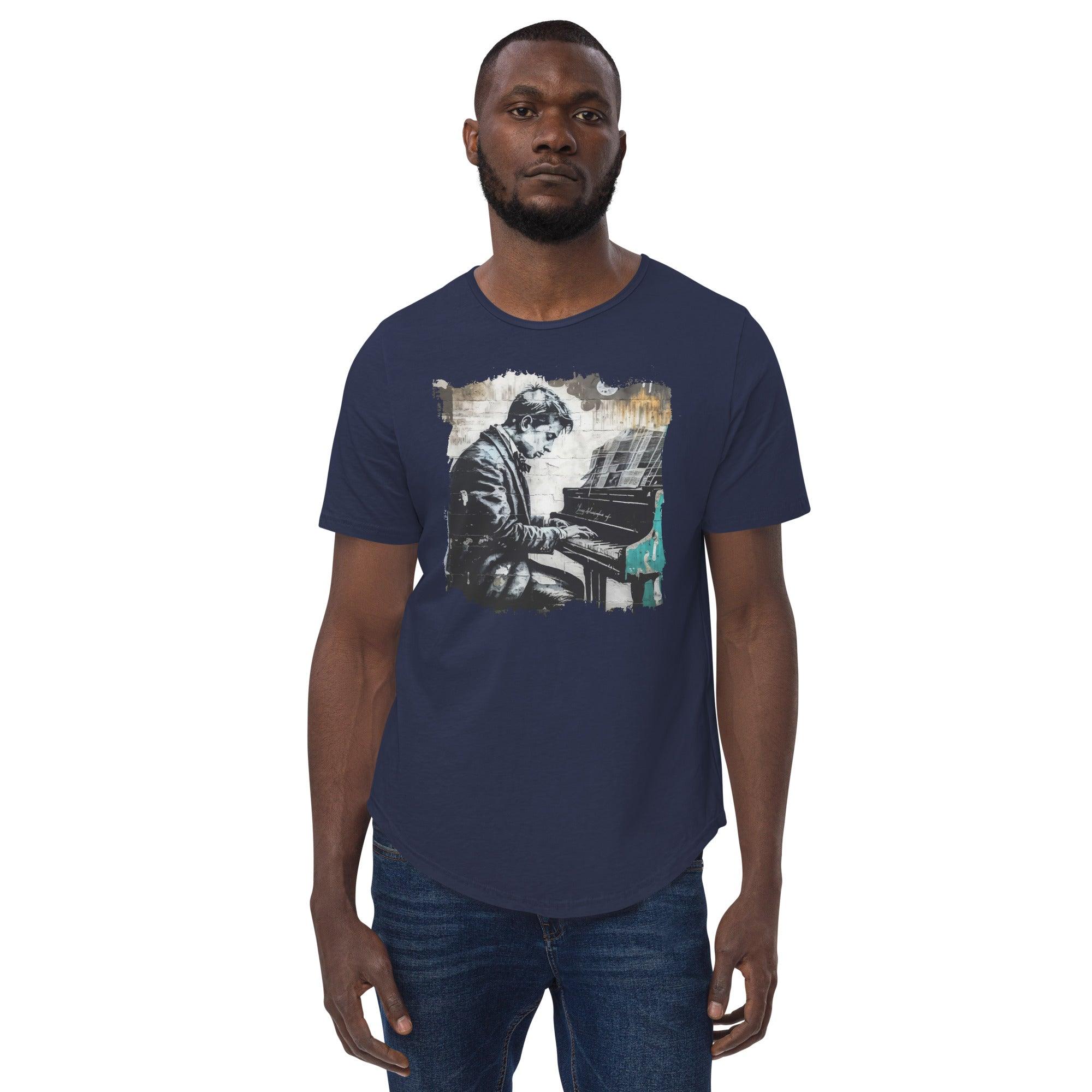 Hittin' The Notes Men's Curved Hem T-Shirt - Beyond T-shirts