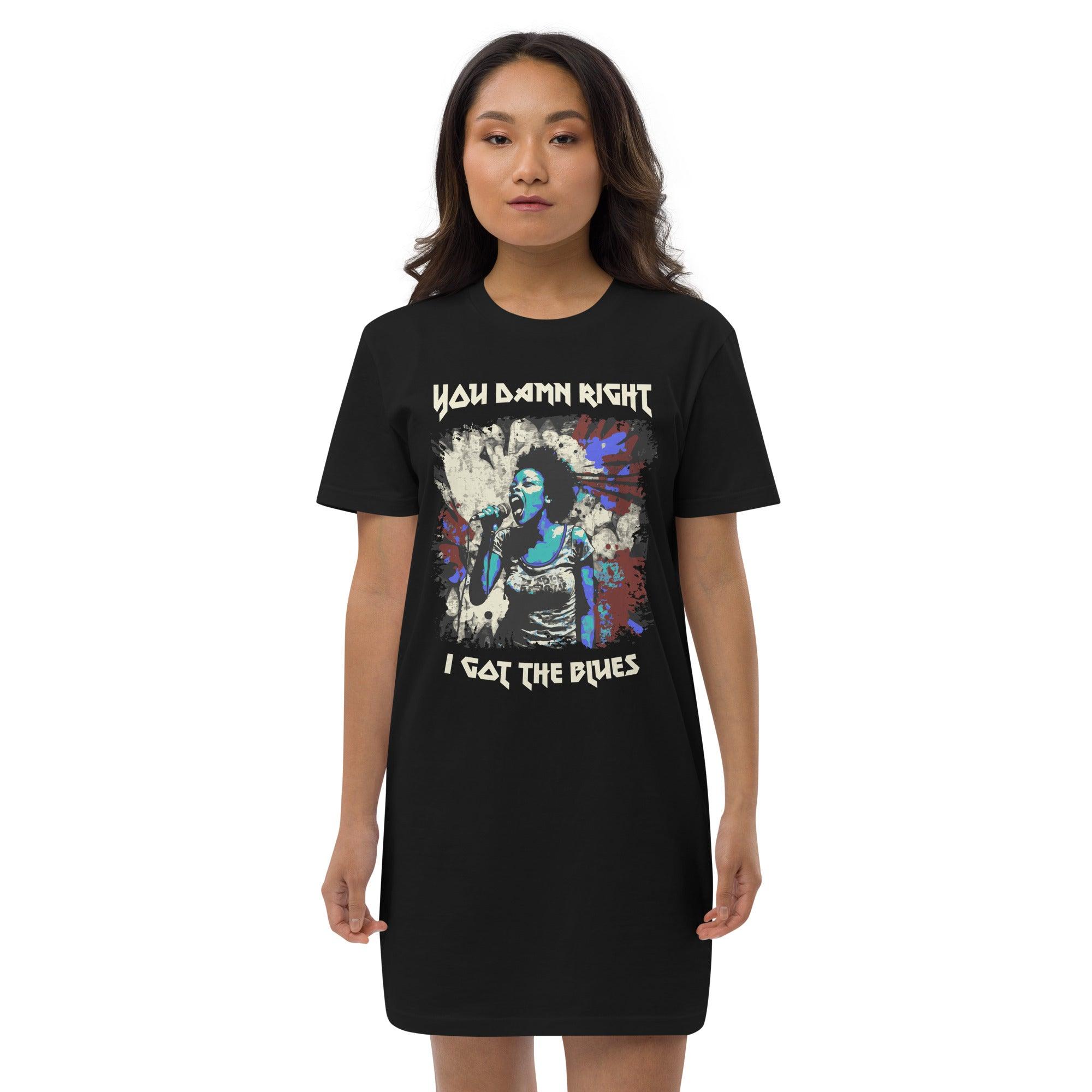 I Got The Blues Organic cotton t-shirt dress - Beyond T-shirts