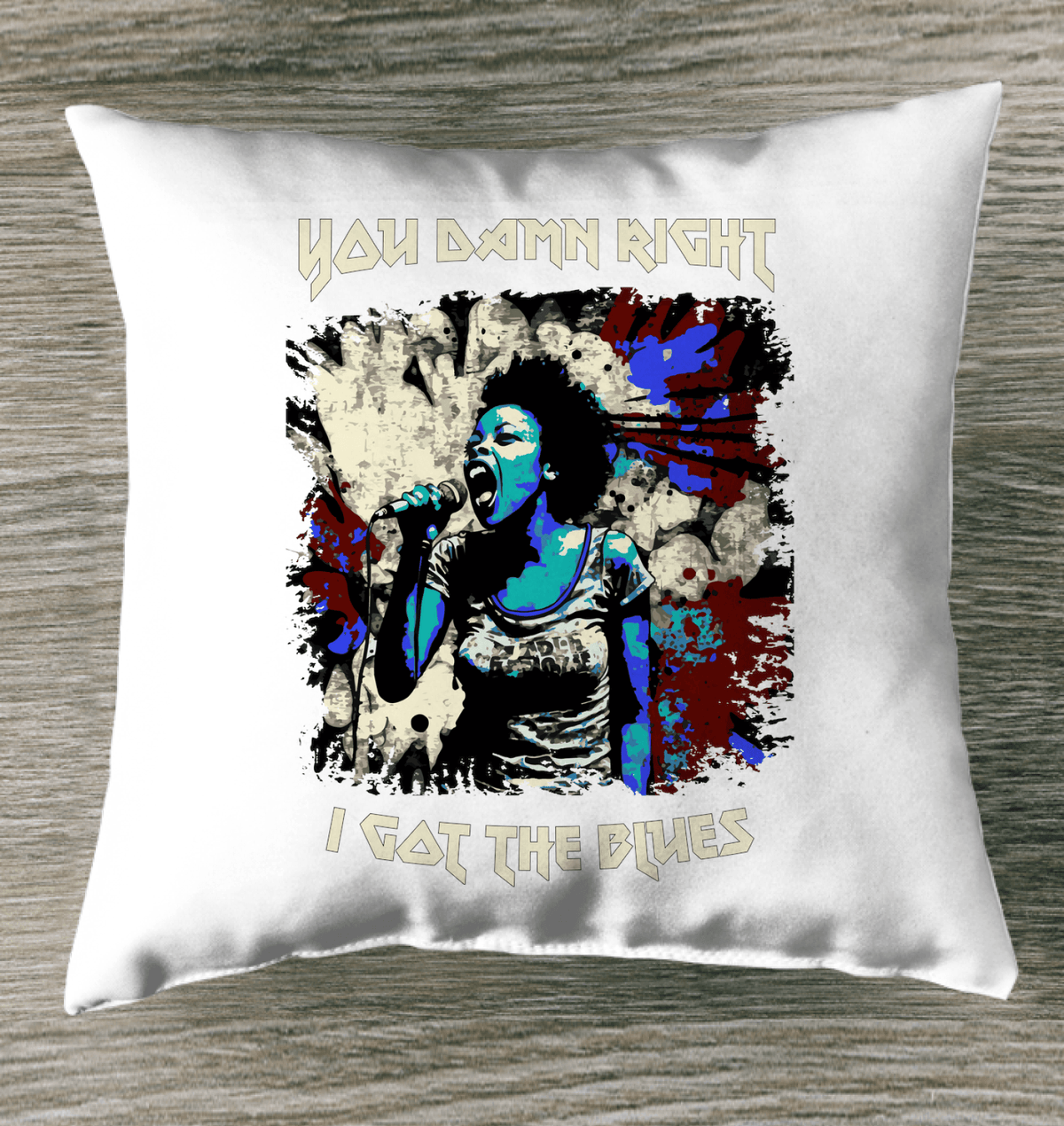 I Got The Blues Outdoor Pillow - Beyond T-shirts