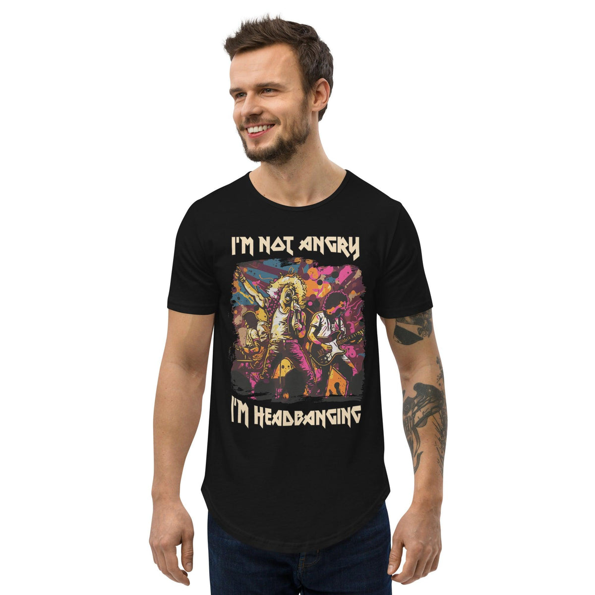 I'm Headbanging Men's Curved Hem T-Shirt - Beyond T-shirts