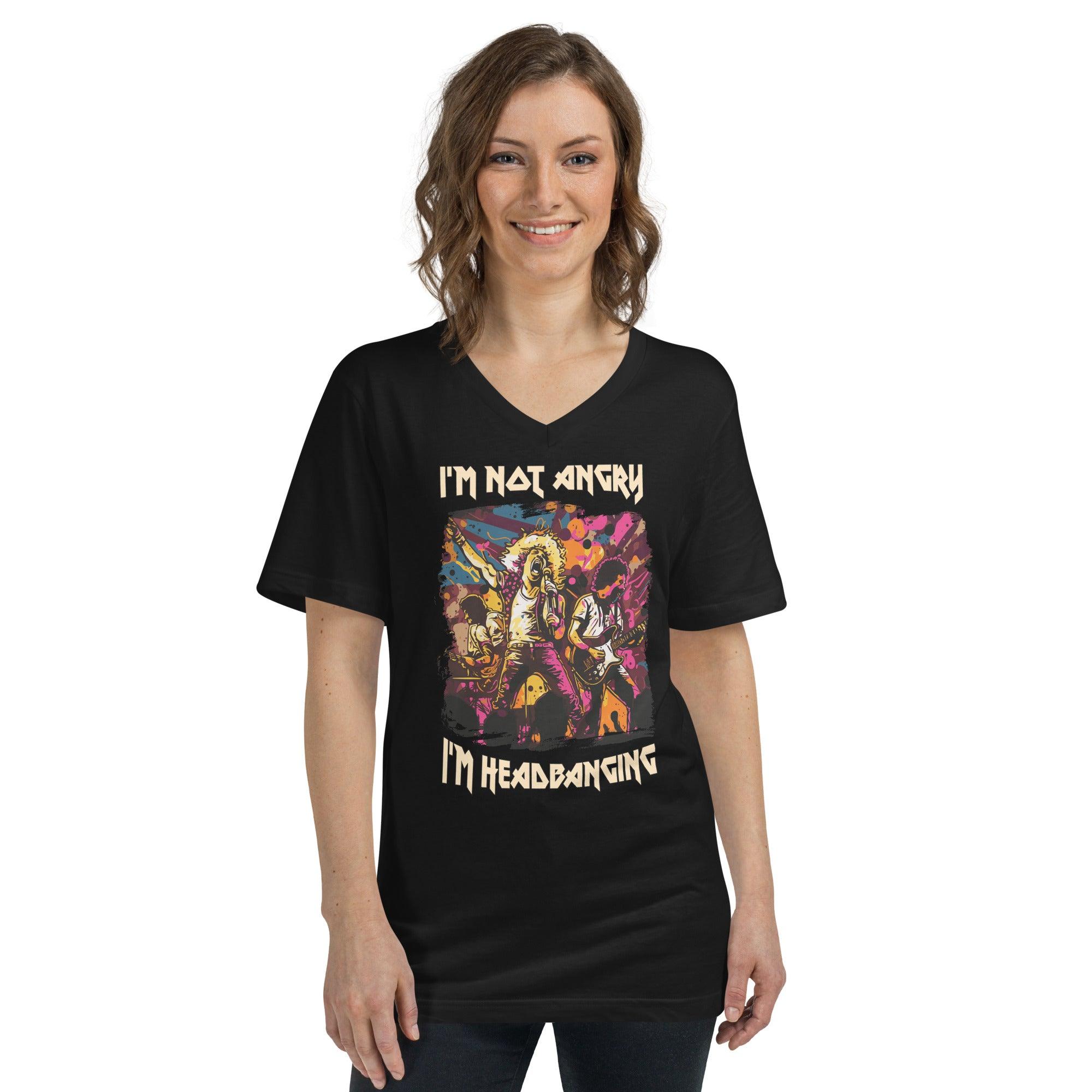 I'm Headbanging Unisex Short Sleeve V-Neck T-Shirt - Beyond T-shirts