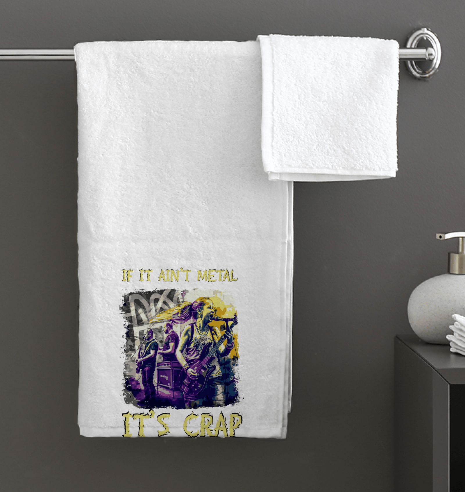 If It Ain't Metal It's Crap Bath Towel - Beyond T-shirts