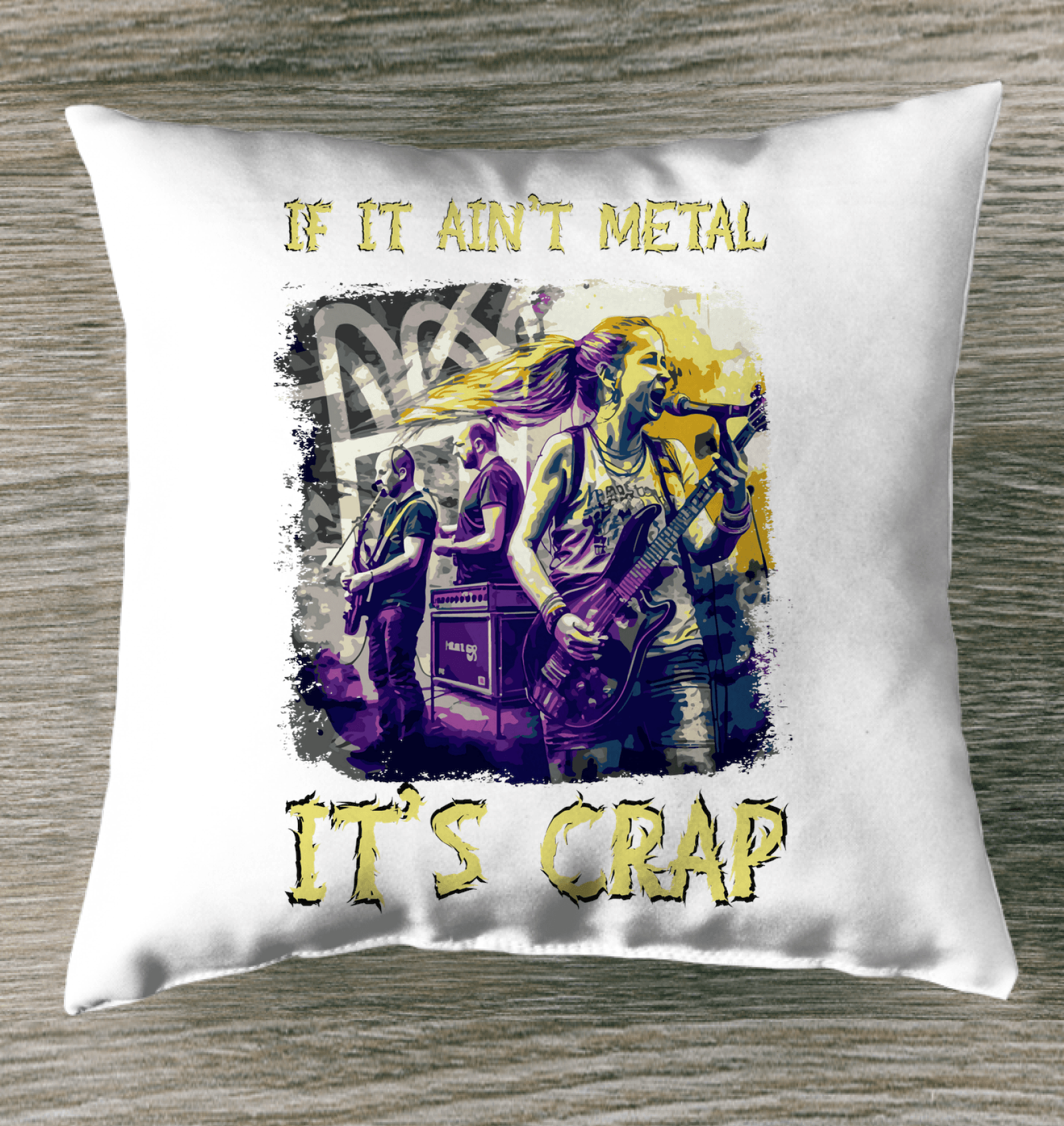 If It Ain't Metal It's Crap Outdoor Pillow - Beyond T-shirts