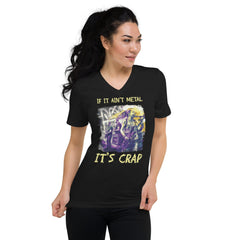 If It Ain't Metal It's Crap Unisex Short Sleeve V-Neck T-Shirt - Beyond T-shirts