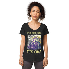 If it ain't metal it's crap women’s fitted v-neck t-shirt - Beyond T-shirts