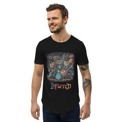 Infected Men's Curved Hem T-Shirt - Beyond T-shirts
