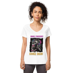 Inhale Confidence Exhale Doubt Women’s Fitted V-neck T-shirt - Beyond T-shirts