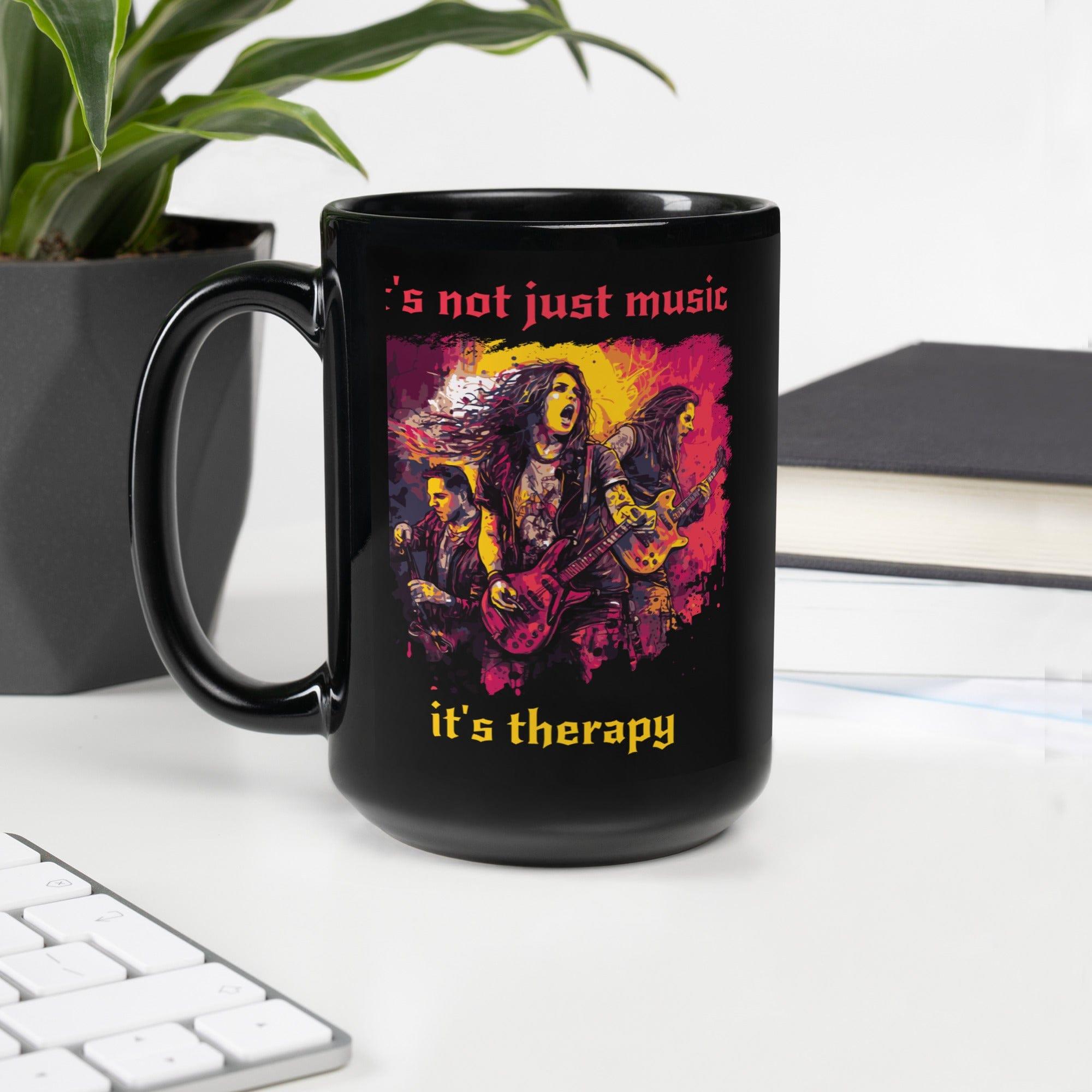 It's Therapy Black Glossy Mug - Beyond T-shirts