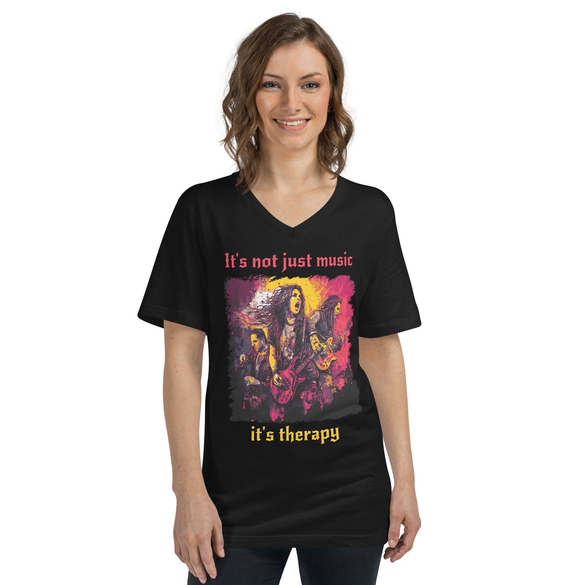 It's Therapy Unisex Short Sleeve V-Neck T-Shirt - Beyond T-shirts