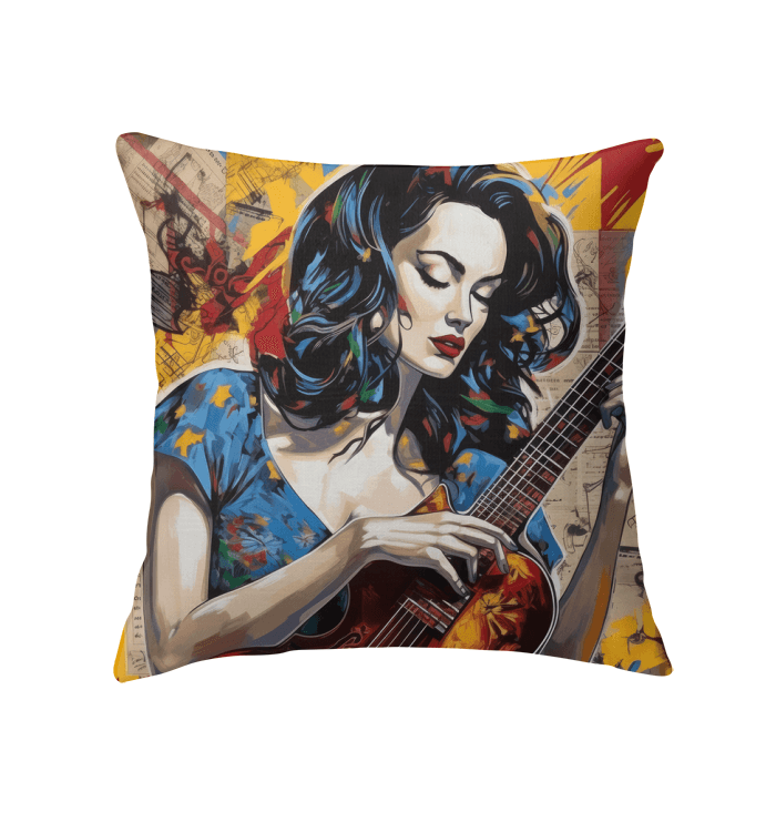 Just a Guitarist Indoor Pillow - Front View