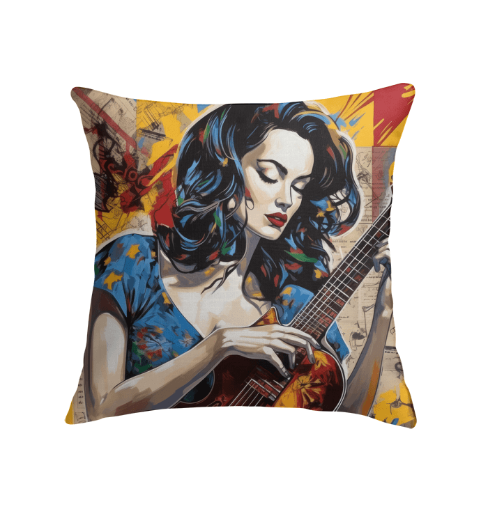 Cozy Guitarist Pillow for Home Décor