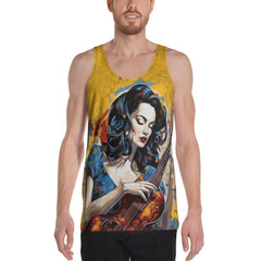 Just a Guitarist Unisex Tank Top - Front View