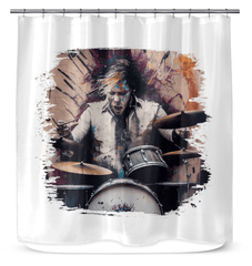 Keeping The Beat Tight Shower Curtain - Beyond T-shirts