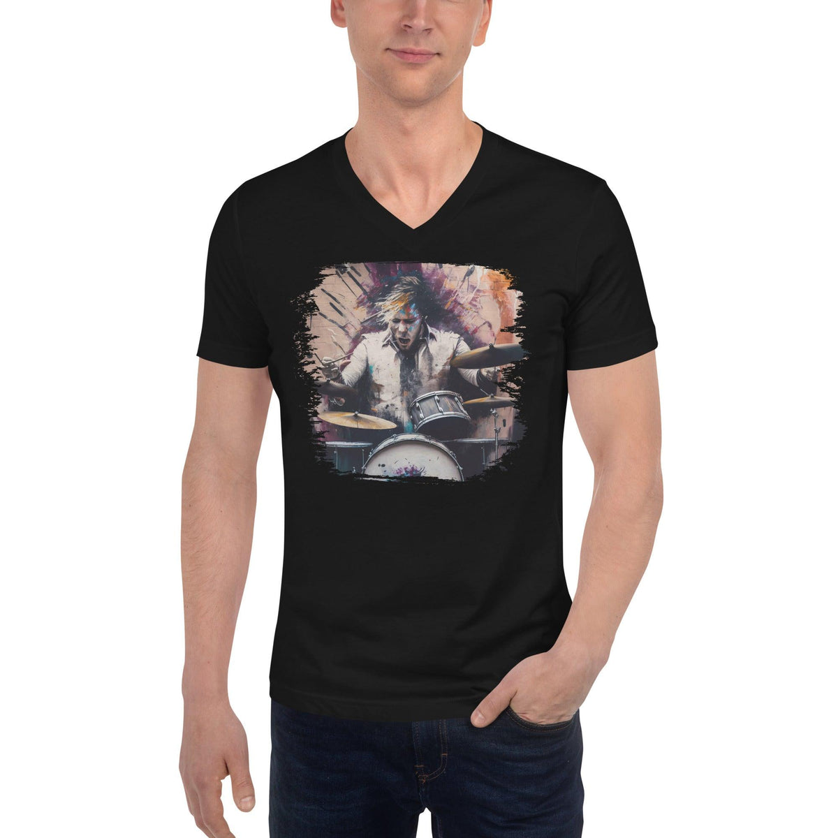 Keeping The Beat Tight Unisex Short Sleeve V-Neck T-Shirt - Beyond T-shirts