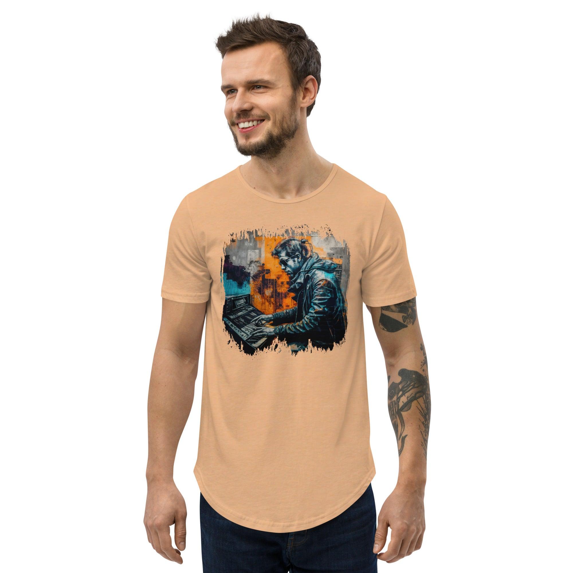 Keyboard Sorcery At Play Men's Curved Hem T-Shirt - Beyond T-shirts