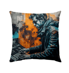 Keyboard Sorcery At Play Outdoor Pillow - Beyond T-shirts