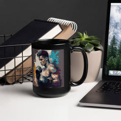 Kickboxing Glory Black Glossy Mug - Beyond T-shirts