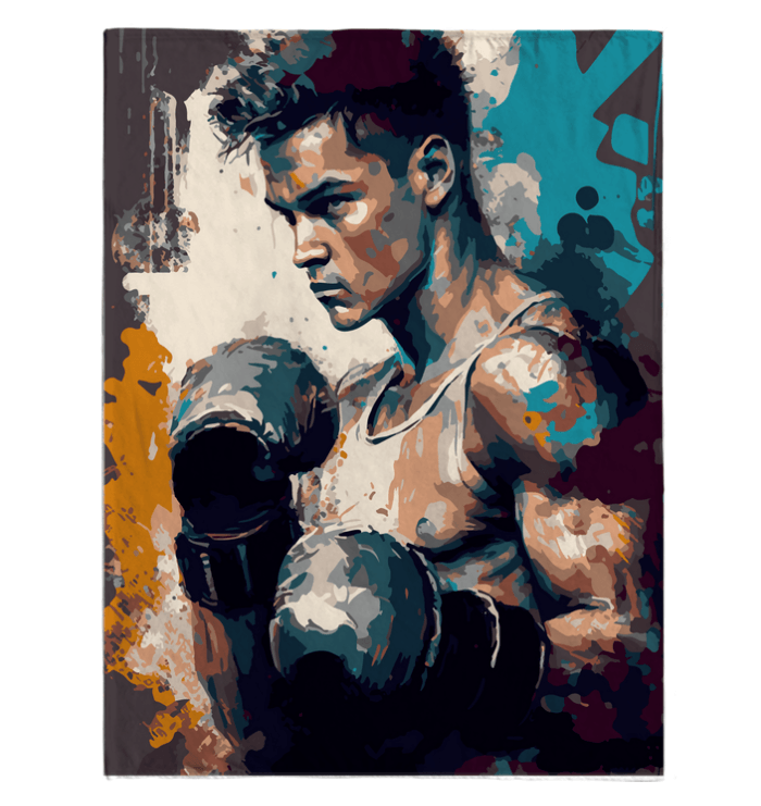 Kickboxing Glory Sherpa Blanket - Cozy Texture Detail