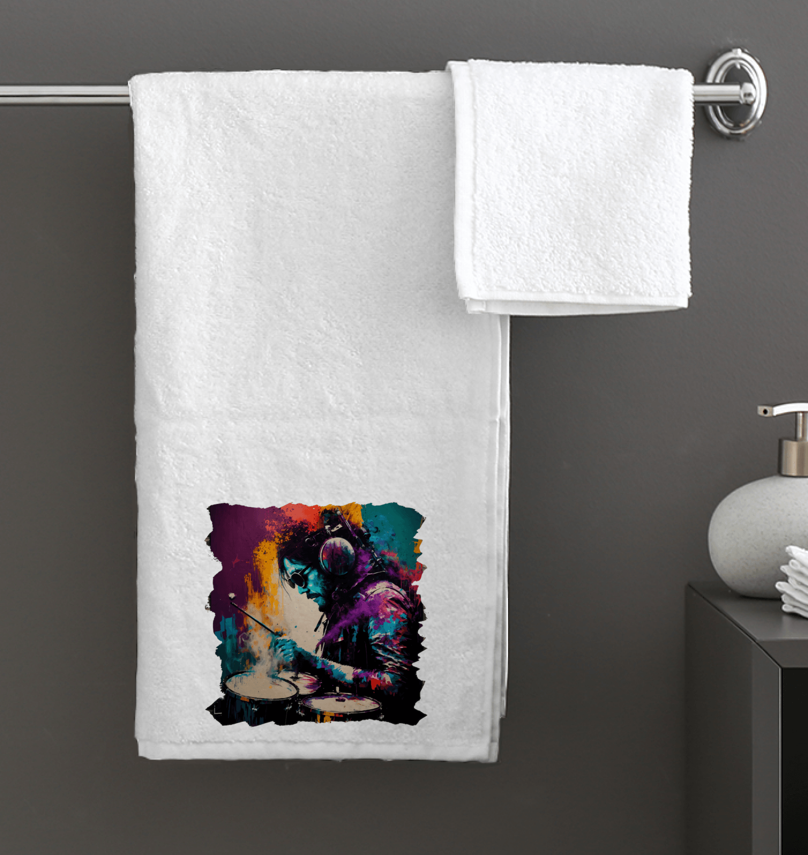 Killing It On Drums Bath Towel - Beyond T-shirts