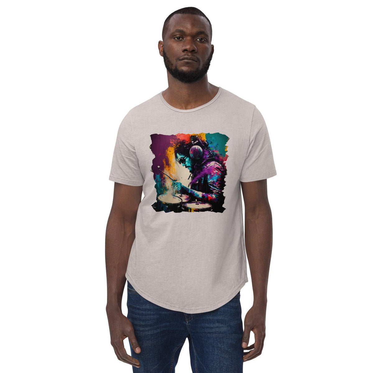 Killing It On Drums Men's Curved Hem T-Shirt - Beyond T-shirts