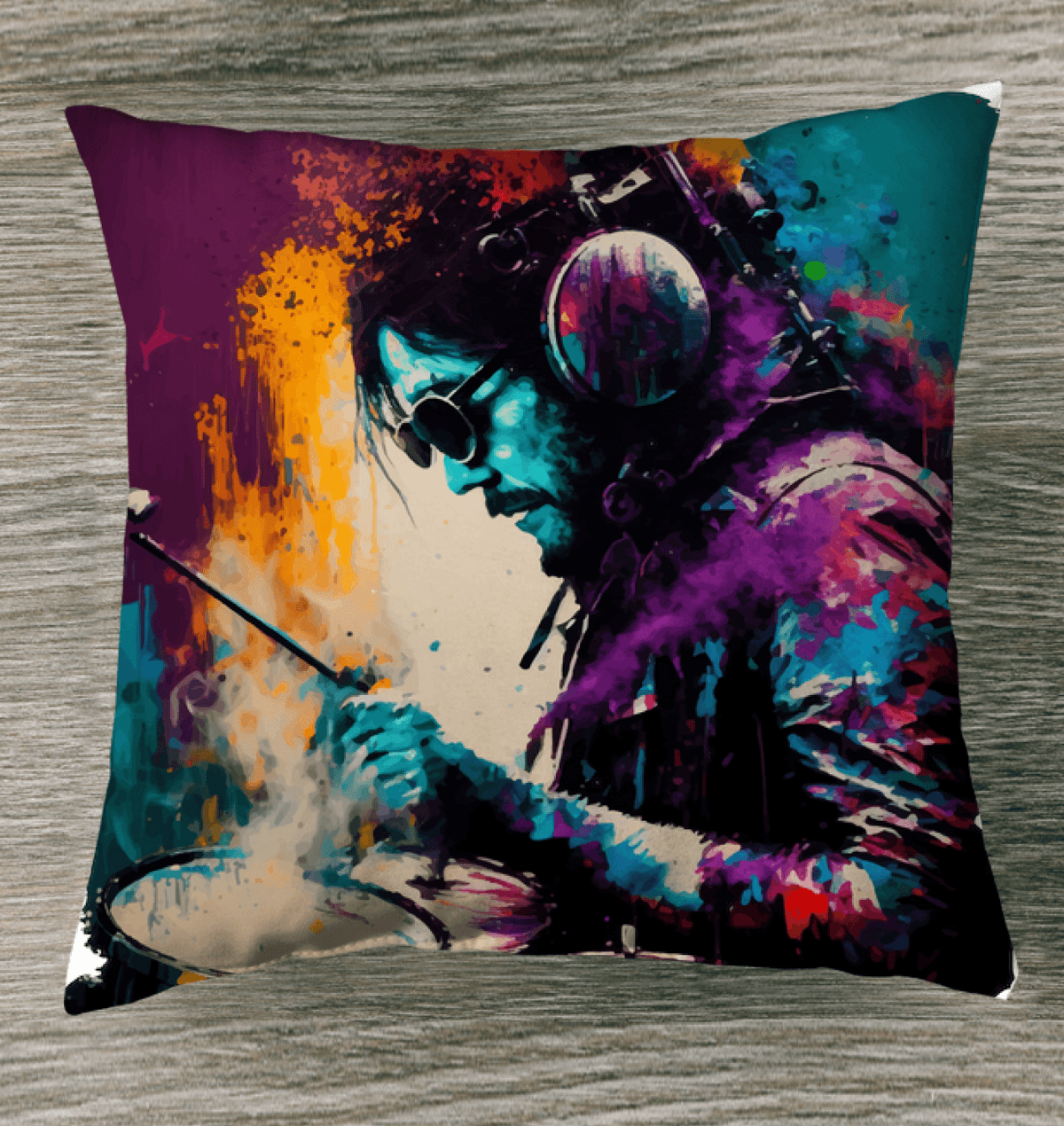 Killing It On Drums Outdoor Pillow - Beyond T-shirts