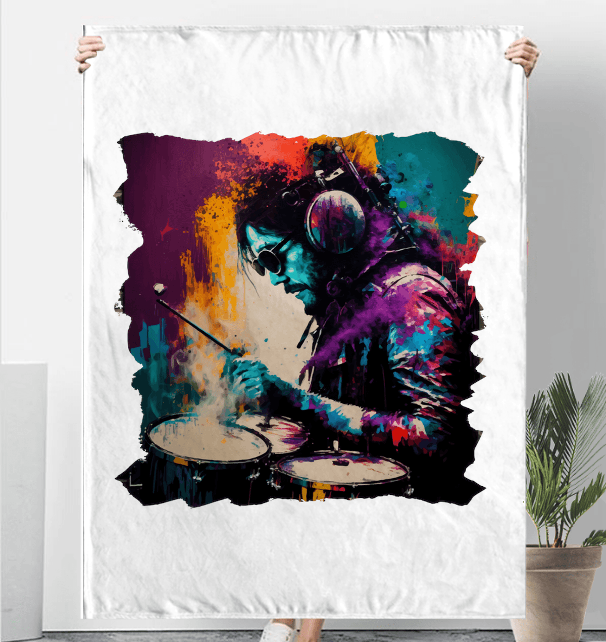 Killing It On Drums Sherpa Blanket - Beyond T-shirts