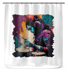 Killing It On Drums Shower Curtain - Beyond T-shirts