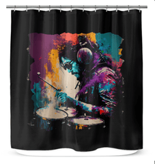 Killing It On Drums Shower Curtain - Beyond T-shirts