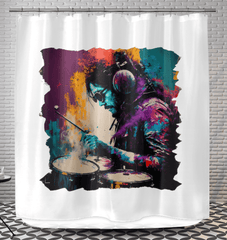 Killing It On Drums Shower Curtain - Beyond T-shirts