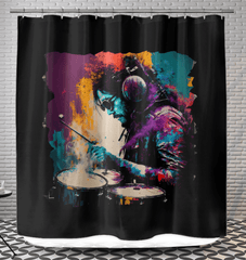 Killing It On Drums Shower Curtain - Beyond T-shirts