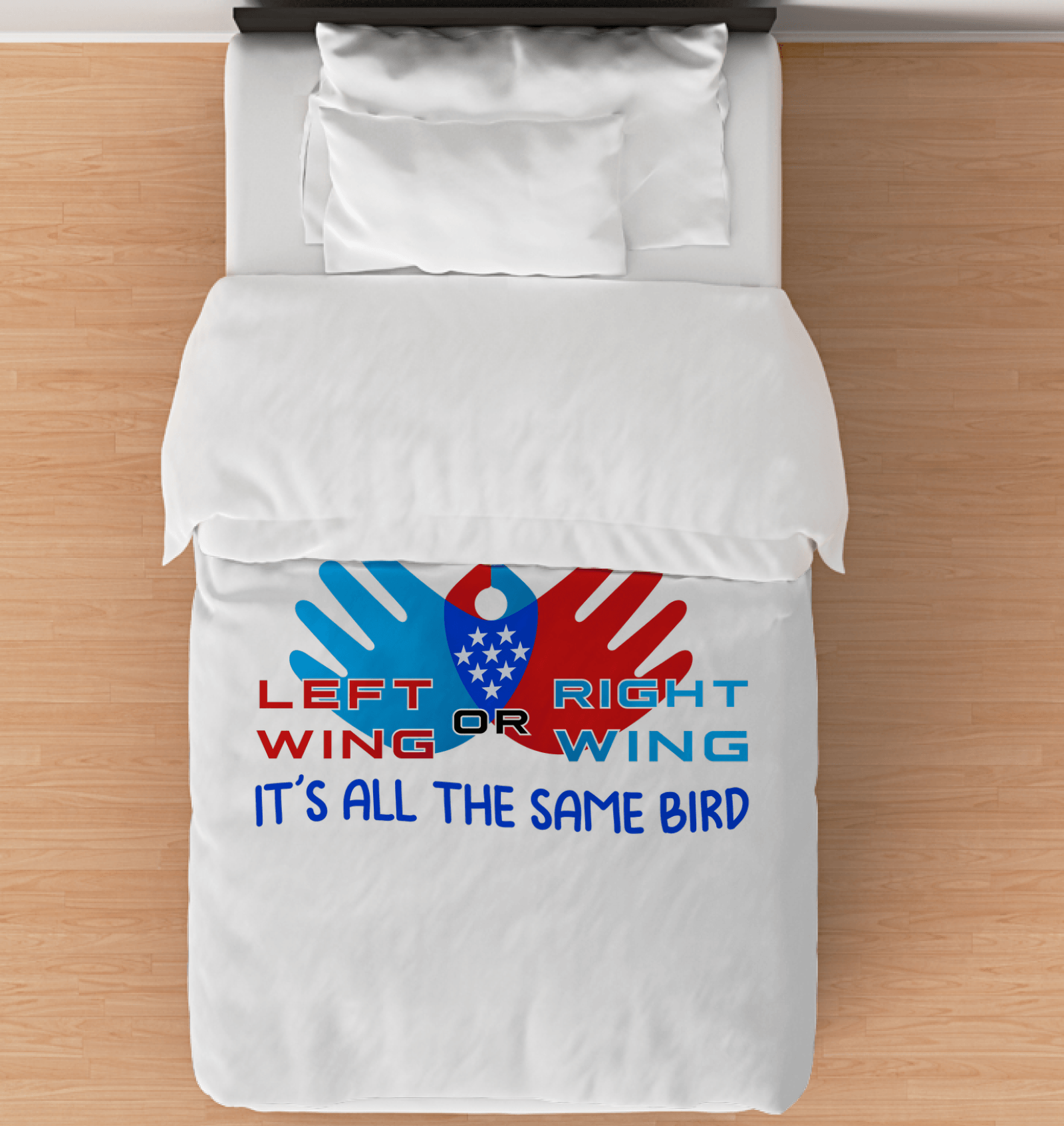 Left Or Right Wing Duvet Cover - Beyond T-shirts