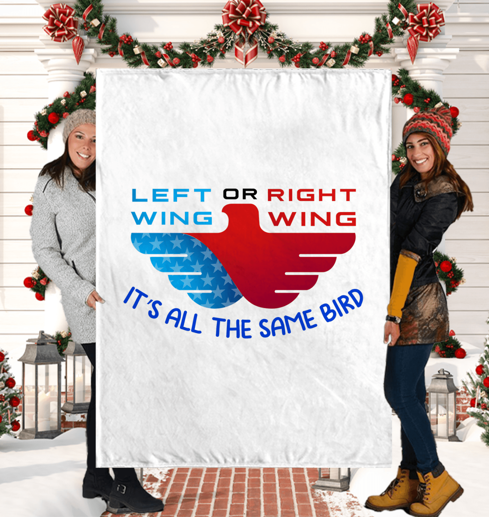 Left Or Right Wing Sherpa Blanket - Beyond T-shirts