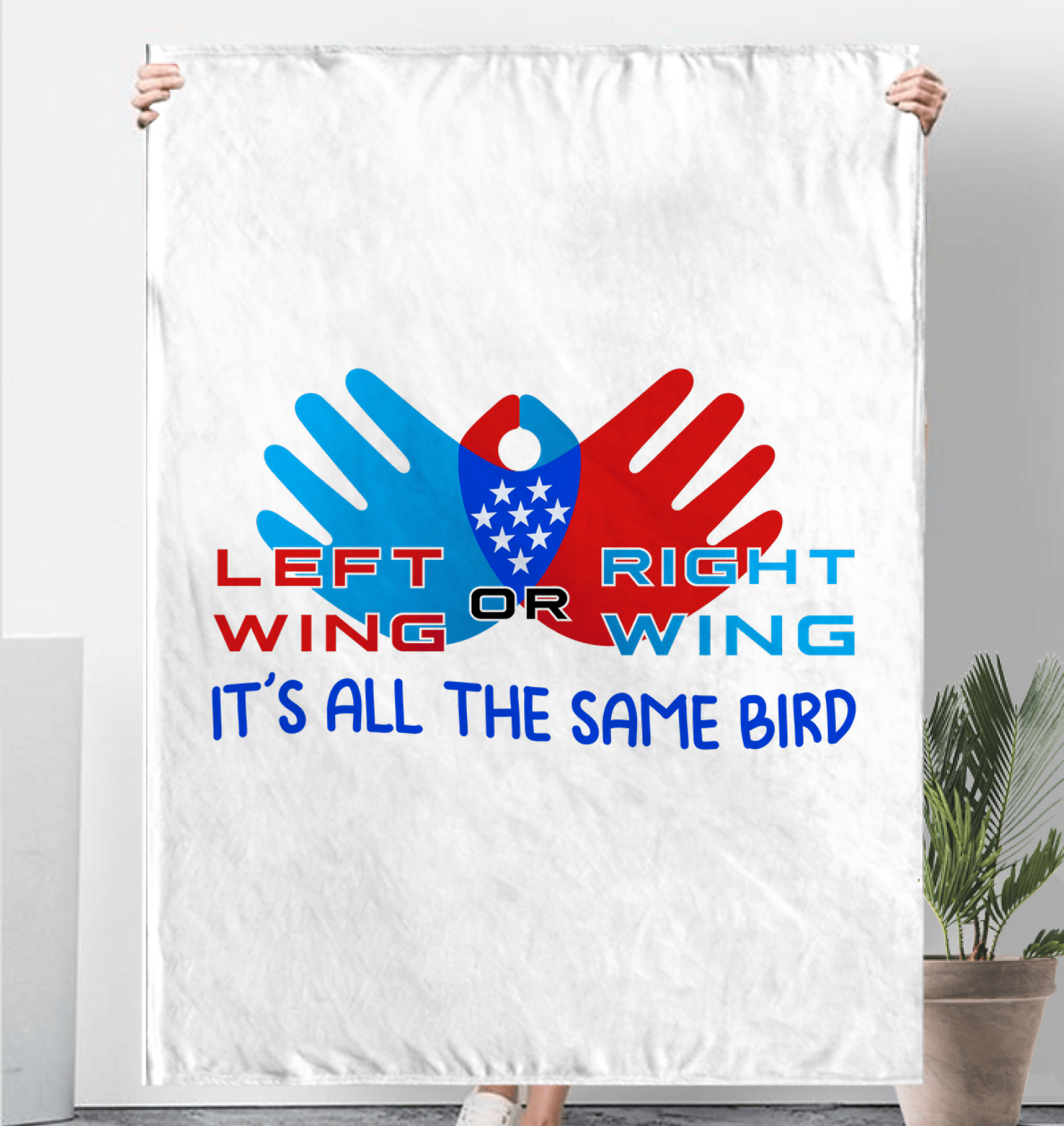 Left Or Right Wing Sherpa Blanket - Beyond T-shirts