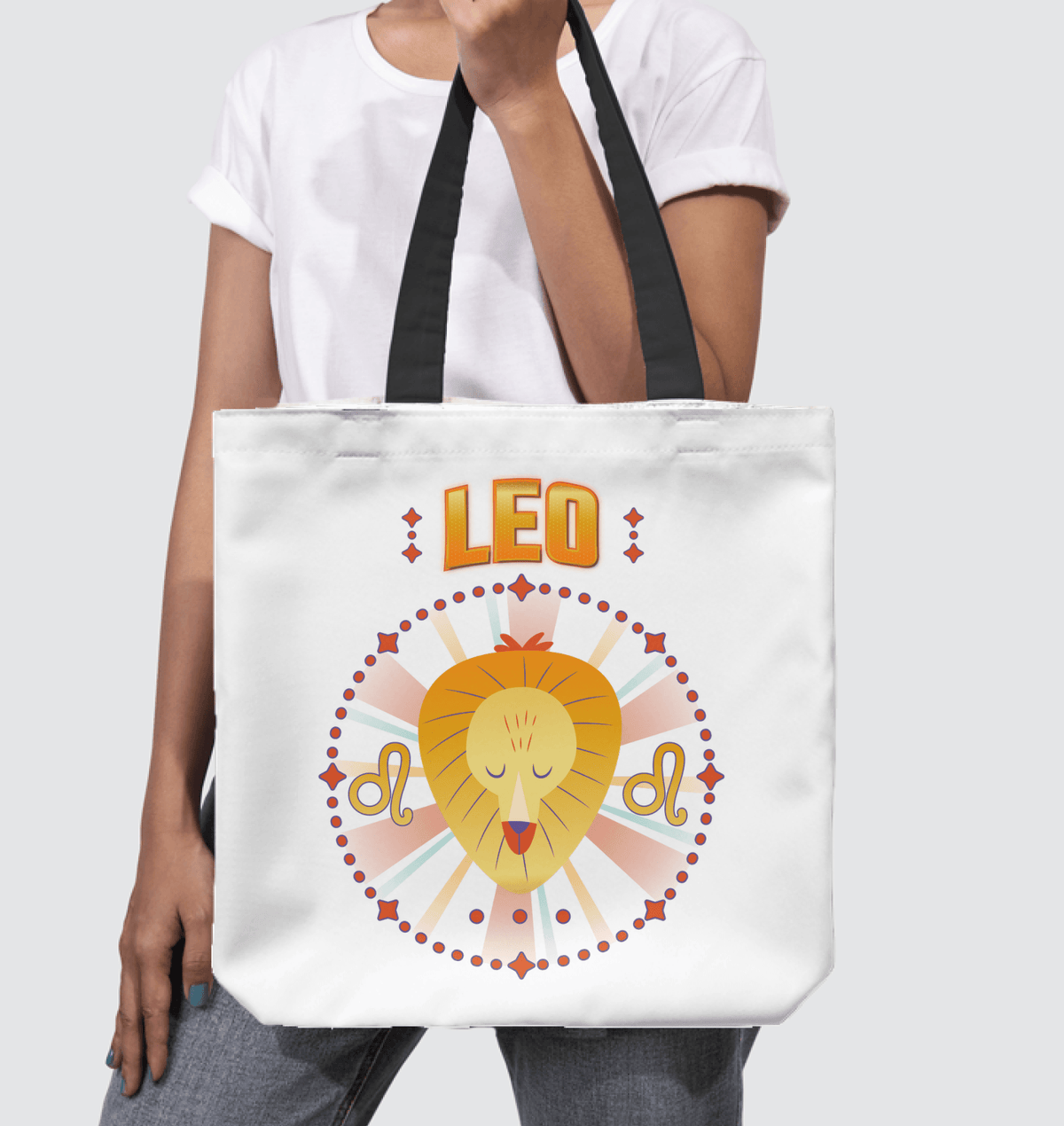 Leo Basketweave Tote Bag | Zodiac Series 1 - Beyond T-shirts