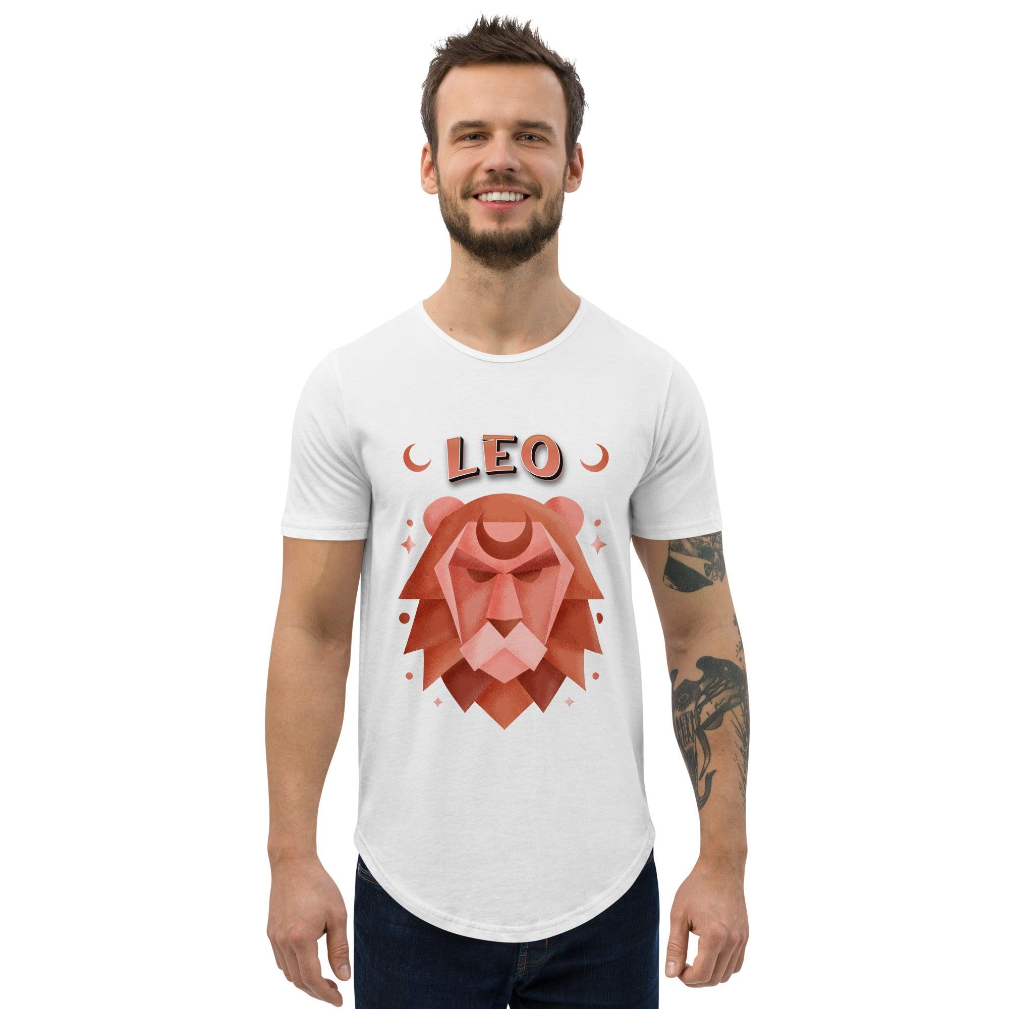 Leo Men's Curved Hem T-Shirt | Zodiac Series 2 - Beyond T-shirts