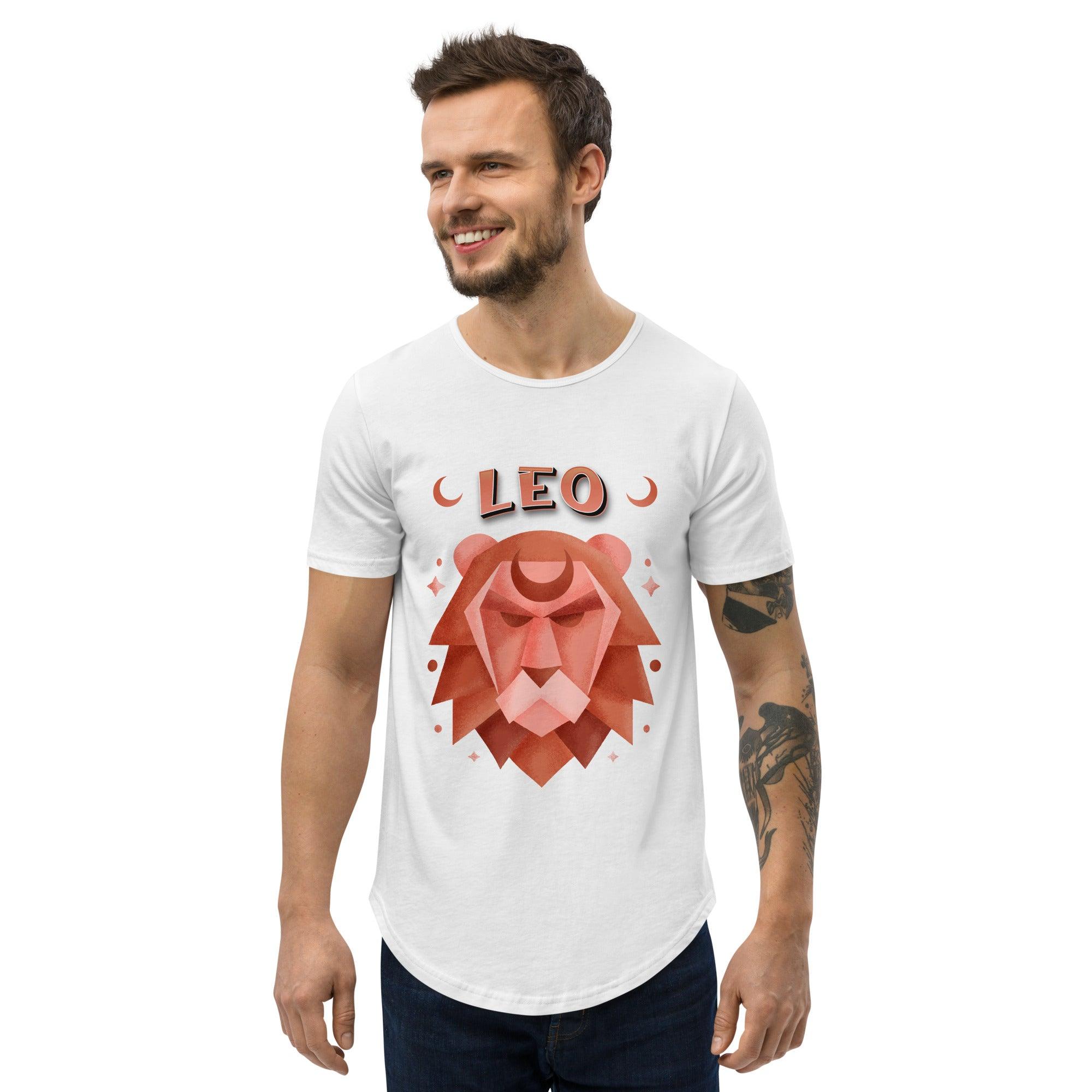 Leo Men's Curved Hem T-Shirt | Zodiac Series 2 - Beyond T-shirts