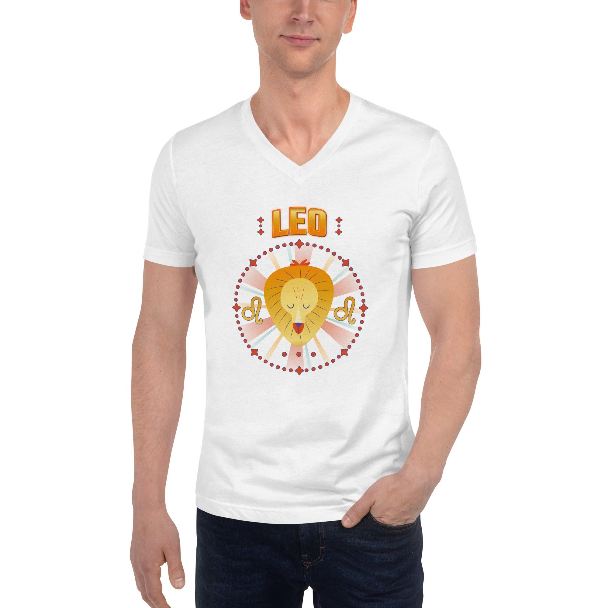 Leo Unisex Short Sleeve V-Neck T-Shirt | Zodiac Series 1 - Beyond T-shirts