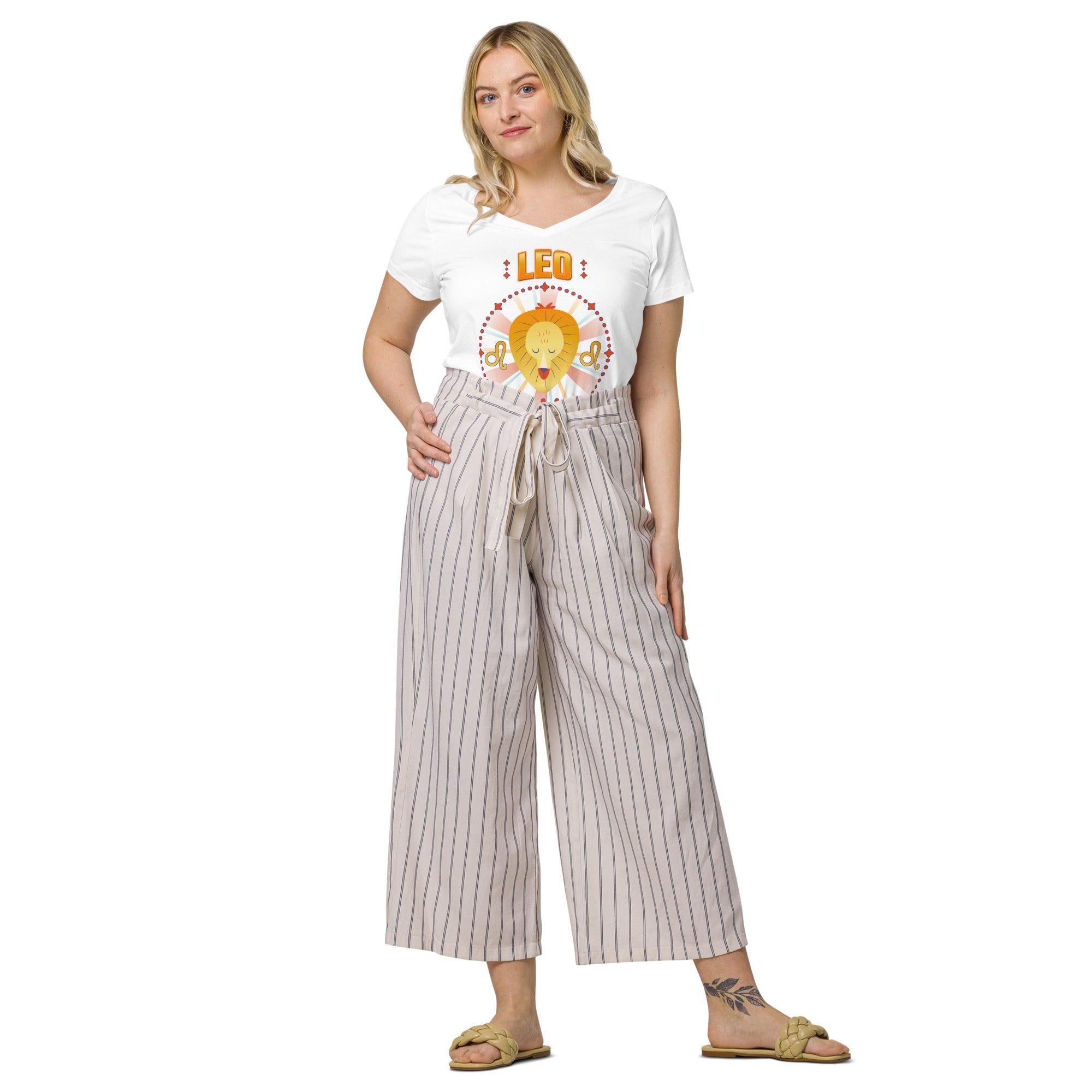Leo Women’s Fitted V-Neck T-Shirt | Zodiac Series 1 - Beyond T-shirts